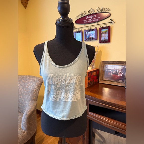 American Eagle Outfitters Tops - American Eagle Outfitters Mint Green Graphic Tank Top